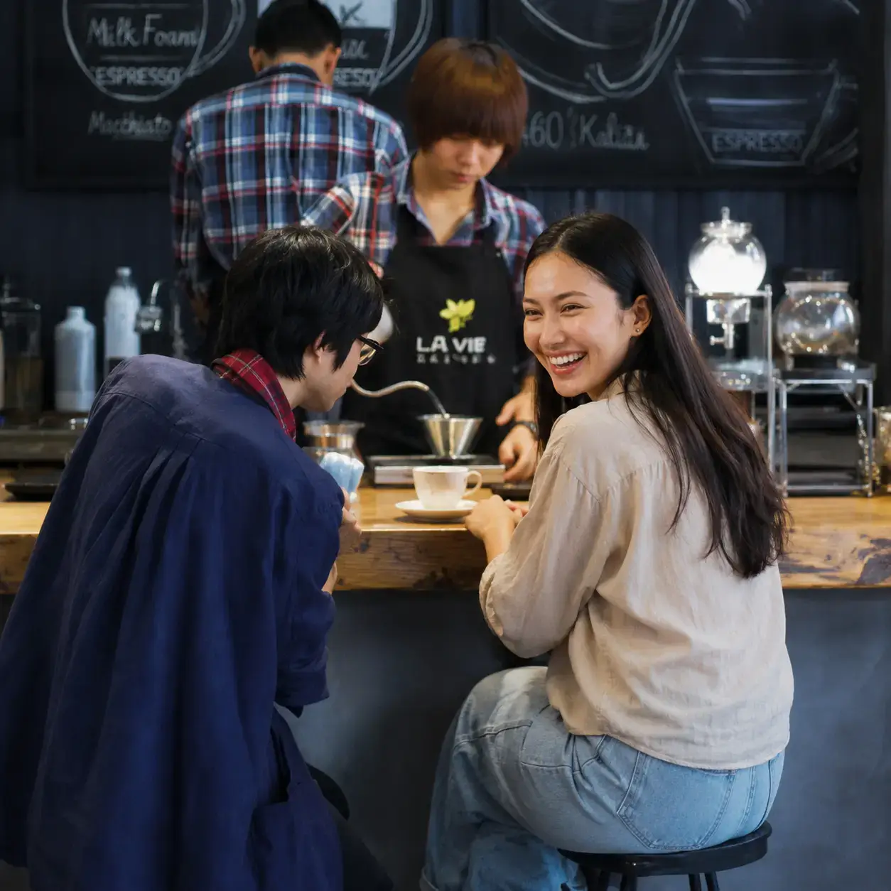 Singaporean during coffee break